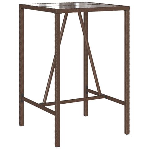 Tavolo Da Bar Da Esterno Marrone 70x70x110 Cm In Polyrattan - Foto 1