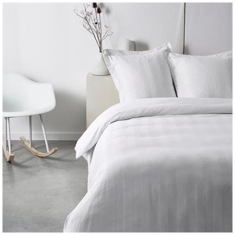 Completo Letto - 240 X 260 Cm - Raso Di Cotone 100% - Gesso - Foto 1