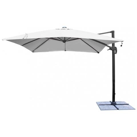 Ombrellone 3x4 Mt Con Struttura In Alluminio E Pannello Solare Con Luci Led Lumus - Darkgray - Foto 1
