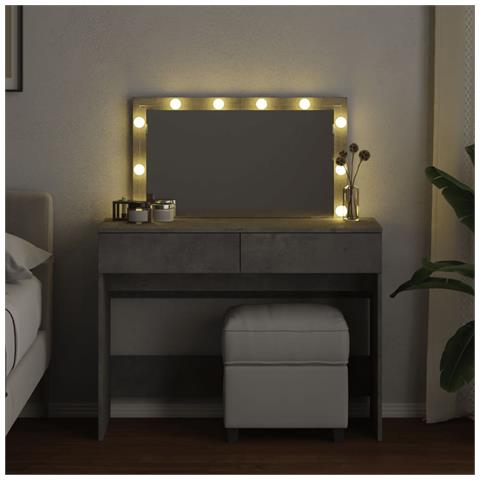 Toeletta Con Led Grigio Cemento 100x40x120 Cm - Foto 3