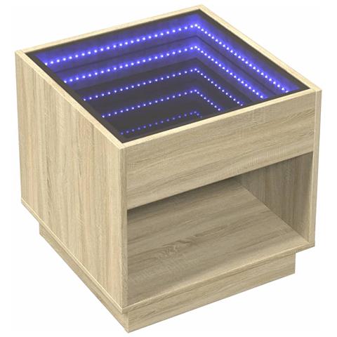 Comodino Con Led Infinity Rovere Sonoma 50x50x50 Cm - Foto 3