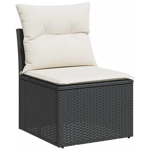 Set Divani da Giardino con Cuscini 7pz Nero Polyrattan - Foto 2