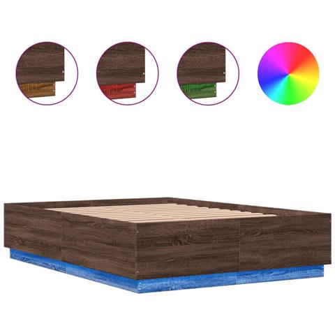 Giroletto Luci Led Rovere Marrone 150x200 Cm Legno Multistrato - Foto 2