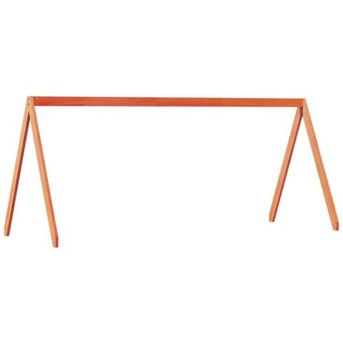 Tetto Letto Bambini Marrone Cera 209x85,5x88 Cm Massello Pino - Foto 2