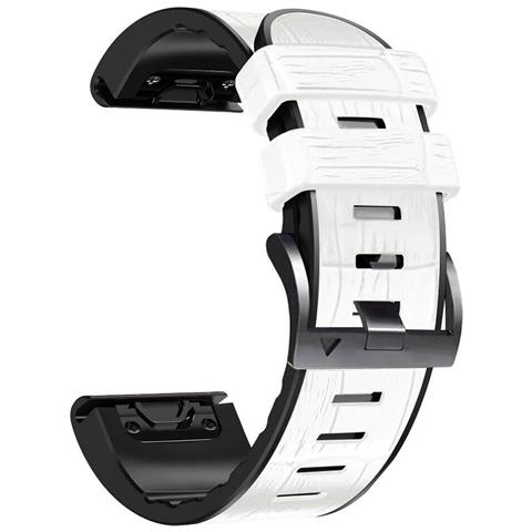 Cinturino In Silicone Per Garmin Fenix 8/7x / 6x / 5x White 26mm - Foto 1
