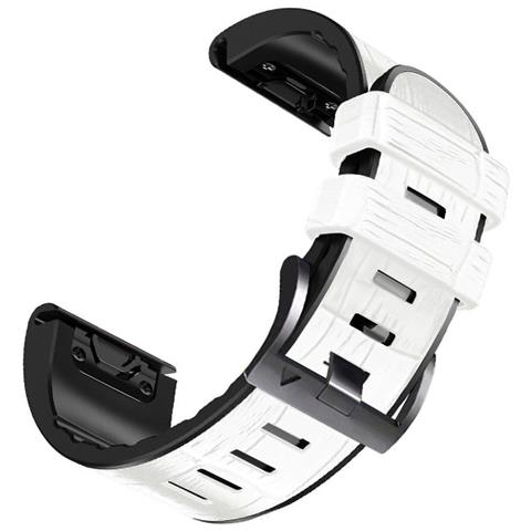 Cinturino In Silicone Per Garmin Fenix 8/7x / 6x / 5x White 26mm - Foto 2