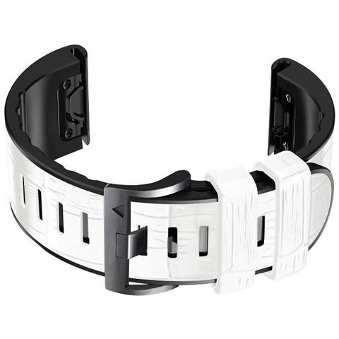 Cinturino In Silicone Per Garmin Fenix 8/7x / 6x / 5x White 26mm - Foto 3
