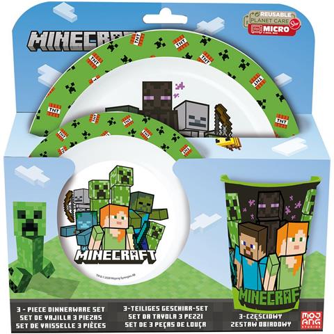 Set Regalo 3 Pezzi Minecraft Per Neonati In Plastica Alimentare. - Foto 1