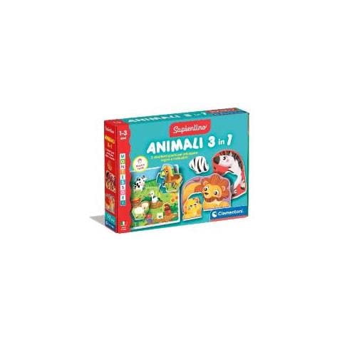 Montessori Sapientino Animali 3 In 1 Tessere Sagomate E Schede Illustrtate Gioco Educativo - Foto 1