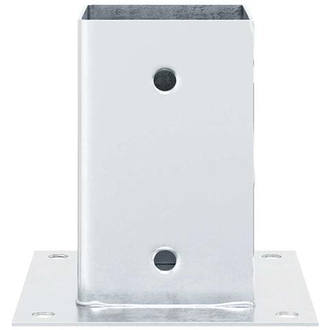 Basi per Pali Quadrate 12 pz Argento 91x91 mm Acciaio Zincato - Foto 9