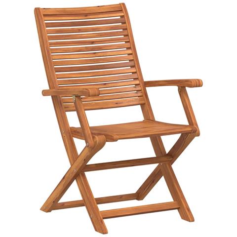 Sedie Giardino Pieghevoli 8 Pz 57x66x95cm Legno Massello Acacia - Foto 3
