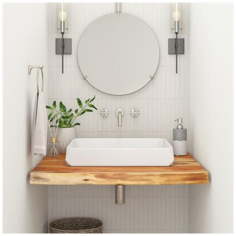 Piano Bagno 70x60x2,5 Cm Rettangolare Legno Massello Di Acacia - Foto 1