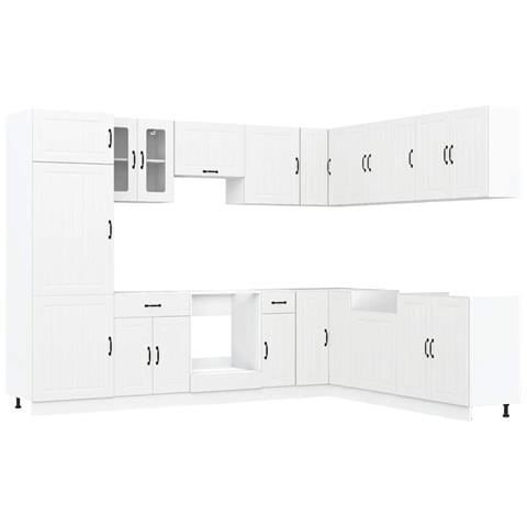 Set Mobili Da Cucina 14 Pz Lucca Bianchi Legno Multistrato - Foto 2