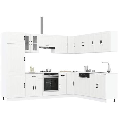Set Mobili Da Cucina 14 Pz Lucca Bianchi Legno Multistrato - Foto 1
