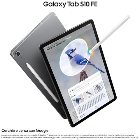 Tablet Galaxy Tab S10 FE Display 10,9" LCD Wi-Fi RAM 8GB 128GB S Pen Android 15 IP68 Grigio - Foto 8