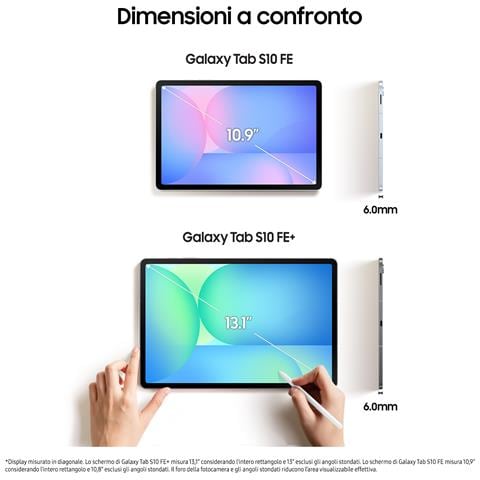 Tablet Galaxy Tab S10 FE Display 10,9" LCD Wi-Fi RAM 8GB 128GB S Pen Android 15 IP68 Grigio - Foto 7