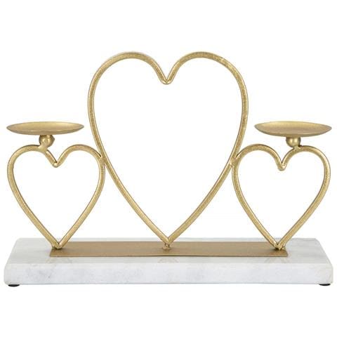 Portacandela Mf338 - Oro - Marmo - 30x9x20 Cm - Foto 1