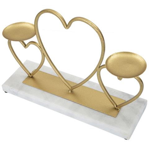 Portacandela Mf338 - Oro - Marmo - 30x9x20 Cm - Foto 2