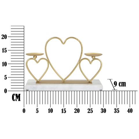 Portacandela Mf338 - Oro - Marmo - 30x9x20 Cm - Foto 7