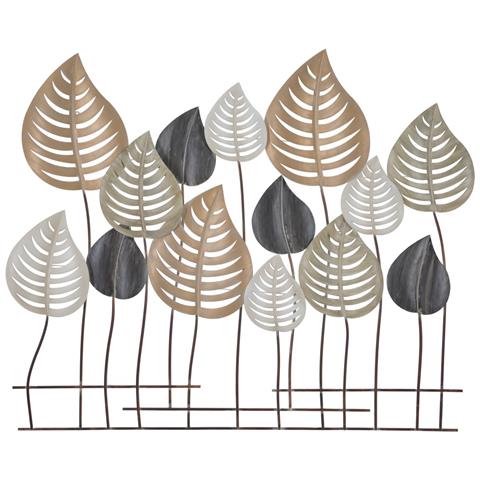 Decorazione In Metallo 3d Foglia 16 - Multicolore - Metallo - 103,5x5x84 Cm - Foto 1