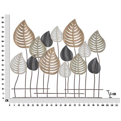 Decorazione In Metallo 3d Foglia 16 - Multicolore - Metallo - 103,5x5x84 Cm - Foto 6