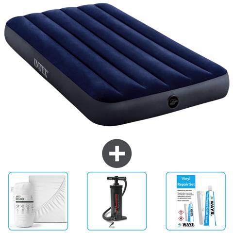 Set Materassino Gonfiabile - 191x99x25 Cm - Blu - Include Accessori Coordinati Cb3 - Foto 1