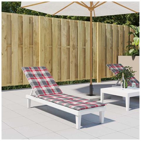 Cuscino Per Sdraio Rosso A Quadri (75+105) x50x4 Cm - Foto 8