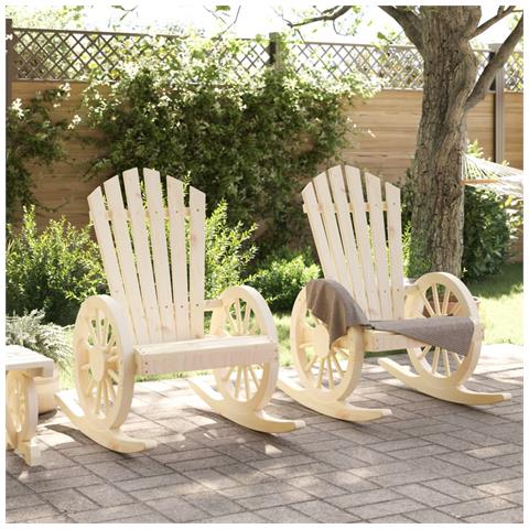 Lusso Casadino - Sedie A Dondolo Adirondack 2 Pz In Legno Massello Di Abete - Foto 2