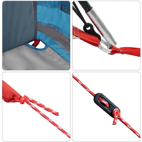 Tenda per Famiglia  con Finestre a Cupola Blu per 4 Persone Impermeabile - Foto 9