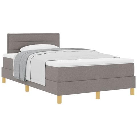 Letto con Rete con Materasso Tortora 120x200 cm Tessuto - Foto 1