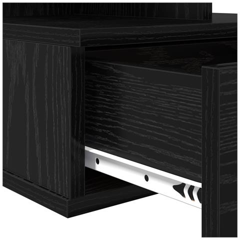 Comodini Galleggianti 2 pcs Rovere Nero 40x31x27 cm Legno Ingegnerizzato - Foto 9