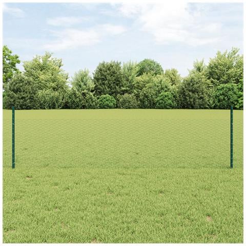 Pali di Recinzione  11 pz U-Channel Verde 60 cm Acciaio, Recinzione Esagonale  Verde 0.5x50 m Acciaio - Foto 2