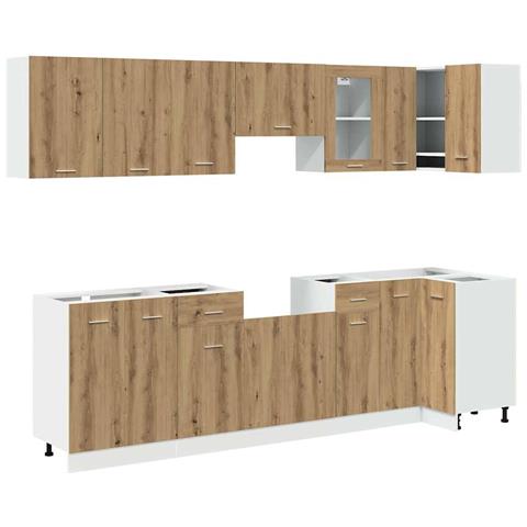 Set di Mobili da Cucina 11 pz Rovere Artigianale Truciolato - Foto 1