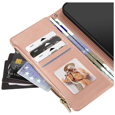 Custodia A Portafoglio Per Galaxy S25 / S24 Con Cerniera E Tracolla Staccabile - Foto 5