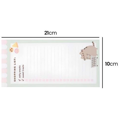 Blocco Note Magnetico Per La Lista Della Spesa Con Matita E Design Gatto, Bianco / Rosa - Foto 2