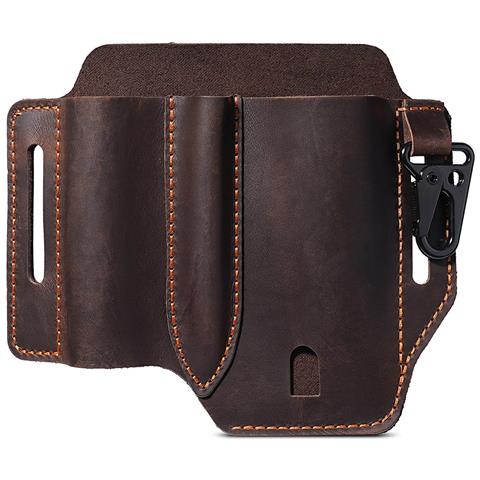 Custodia Tattica Edc In Pelle Primo Strato - Marsupio Multifunzionale Con Clip Universale Per Cintura - Foto 1
