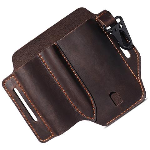 Custodia Tattica Edc In Pelle Primo Strato - Marsupio Multifunzionale Con Clip Universale Per Cintura - Foto 2