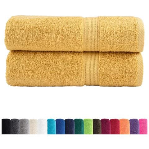 Asciugamani Premium SOLUND 2 pz Oro 50x100 cm 600gsm - Foto 2