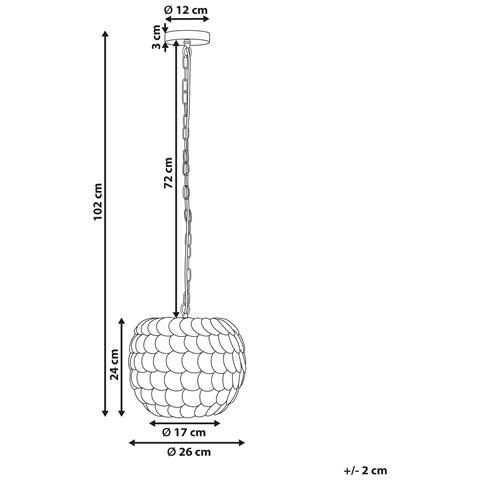 Lampadario Maskeliya Guscio Di Cocco Beige - Foto 7