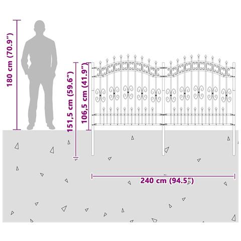 Recinzione da giardino Bianco 165 cm - Foto 6