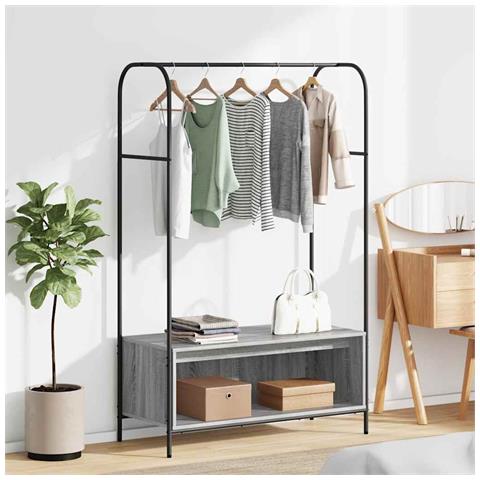 Stendibiancheria Grigio 100 x 44 x 160 cm Legno multistrato - Foto 2