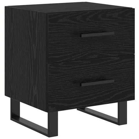 Armadio da Notte con cassetto Rovere nero 40 x 35 x 47,5 cm - Foto 1