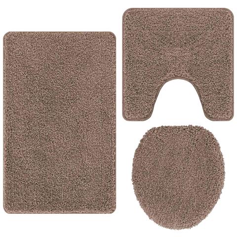 Tappeto da bagno 3 pcs Marrone 50 x 50 cm Polipropilene - Foto 1