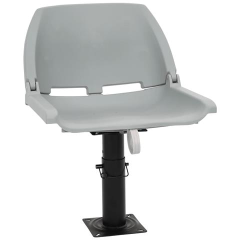 Set Sedile Barca Pieghevole 4pz Senza Cuscino Grigio 48x51x41cm - Foto 2