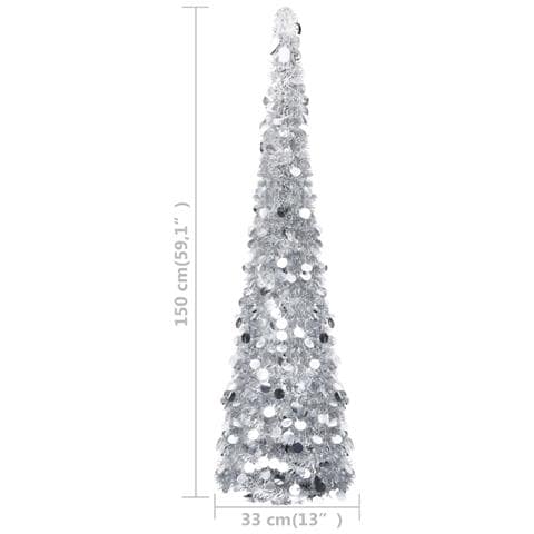Lusso Casadino - Albero Di Natale Artificiale Apribile Argento 150 Cm Pet - Foto 5