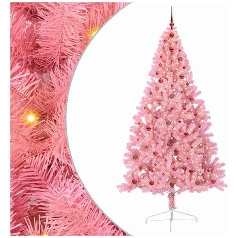 Albero di Natale artificiale con luci integrate Rosa 240 cm PVC - Foto 1