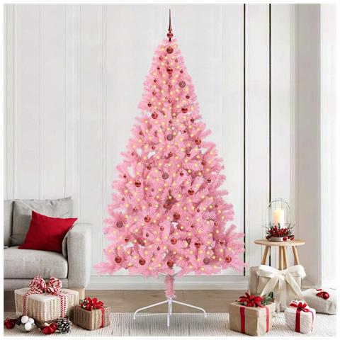 Albero di Natale artificiale con luci integrate Rosa 240 cm PVC - Foto 2
