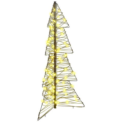 Albero di Natale con 100 LED Bianco caldo 120 cm Rattan - Foto 1