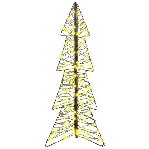 Albero di Natale con 100 LED Bianco caldo 120 cm Rattan - Foto 2