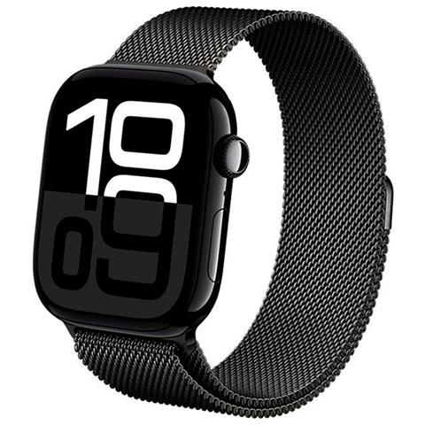 Bracciale Per Apple Watch 38 / 40 / 41 / 42mm In Acciaio Inossidabile A Maglia Milanese, Grafite - Foto 1